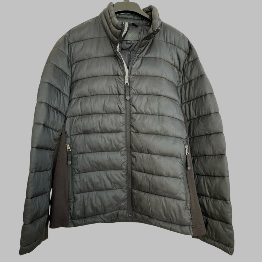 Guess Men Black‎ Zip-Up Puffer Stand Collar Size Zip Jacket